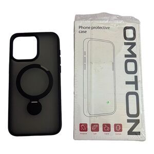 OMOTON‎ for iPhone 15 Pro Case with 360° Rotatable Magnetic Ring Stand